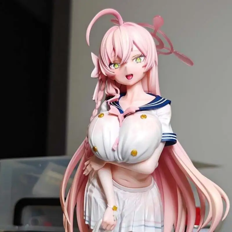 Blue Files Puhe Huazi Rainy Night JK Hand made Surprise Gift of anime Animation Model for Beautiful Girls with Pink Hair