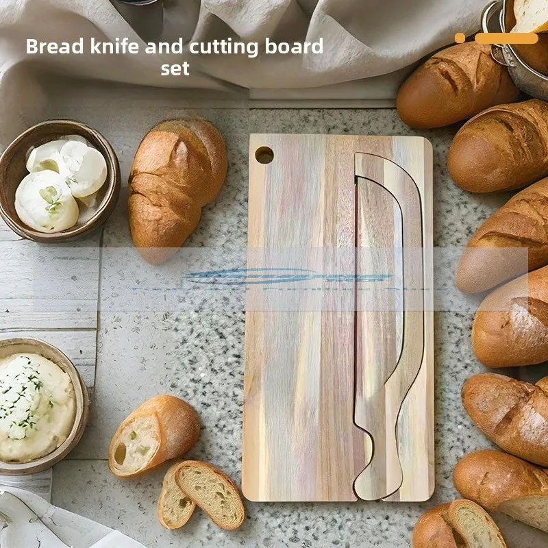 Набор для резки хлеба, тост, нарезка, разделочная доска, нож для нарезки багета с разделочной доской, нож для вечеринки, кемпинга, хлеба