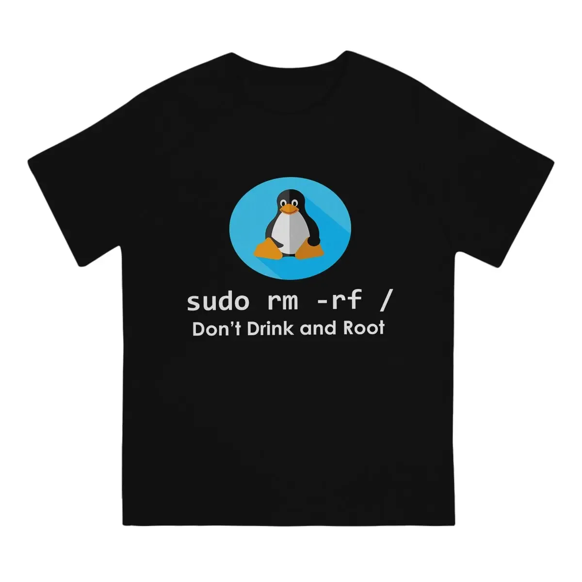 Sudo RM RF Linux Operating System Men T Shirt Fibre Graphic Crewneck Polyester TShirt Harajuku