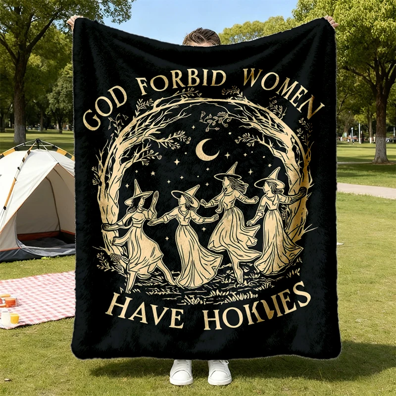 God Forbid Have Hobbies Warm Blanket, Halloween Witch Soft Blanket, Feminist Witch Comfy Blanket, Salem Witch 1692 Flann