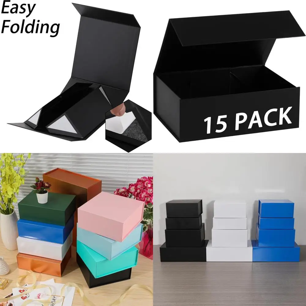 

Elegant 15-Piece Magnetic Closure Gift Boxes, 9x9x4 Inches, Ideal for Bridesmaid Proposals and Wedding Favors