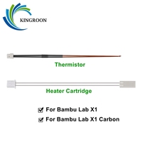 1/2PC Thermistor & Ceramic Heating Plate For Bambu Lab X1/X1-Carbon 3D Printer Hotend Heater Cartridge 24V 80W