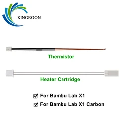 1/2PC Thermistor & Ceramic Heating Plate For Bambu Lab X1/X1-Carbon 3D Printer Hotend Heater Cartridge 24V 80W
