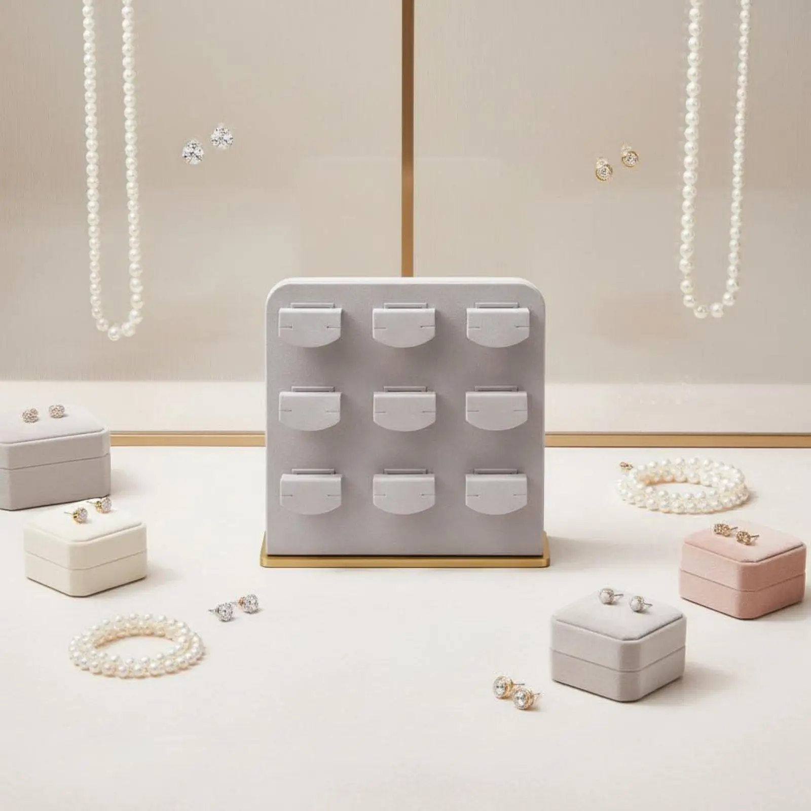 Earring Display Stand Luxury Jewelry Holder Organizer with Metal Base for Jewelry Store Showroom Display view 6
