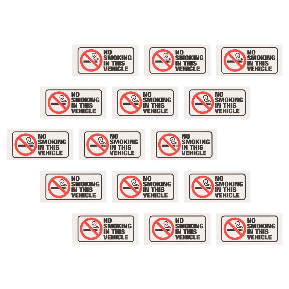 15pcs Smoking Sign Waterproof White Smoke Warning Stickers Office Safety Traffic Safety Warning Decals Decals