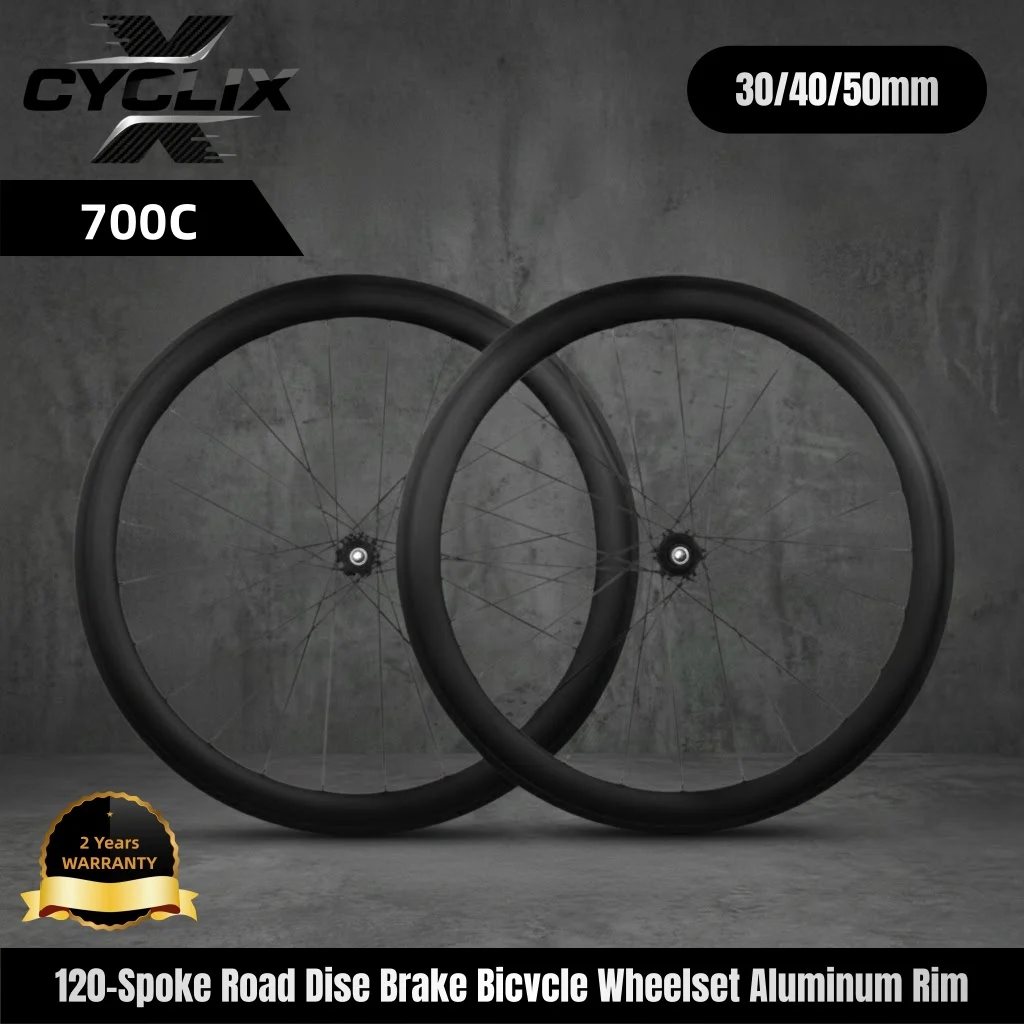 

700c Road Bike Wheelset 30/40/50mm Road Wheels Aluminum Alloy Frame V/C Brake Wheel Set Compatible for Shimano Compaglono Sram