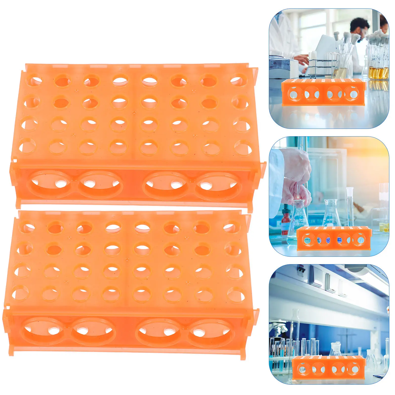 Centrifuge Tube Rack 2 Pack Heavy Duty Plastic Holder for 500 uL 1500 uL 10 mL 50 mL Lab Storage Freezer Safe