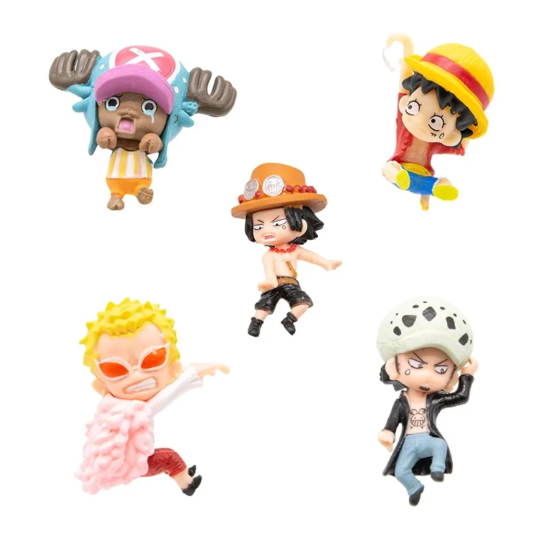 One Piece The Edge of Cup Series Gashapon Toy Luffy Ace Law Doflamingo Ornament Doll Mini PVC Figures Model Toys Gifts