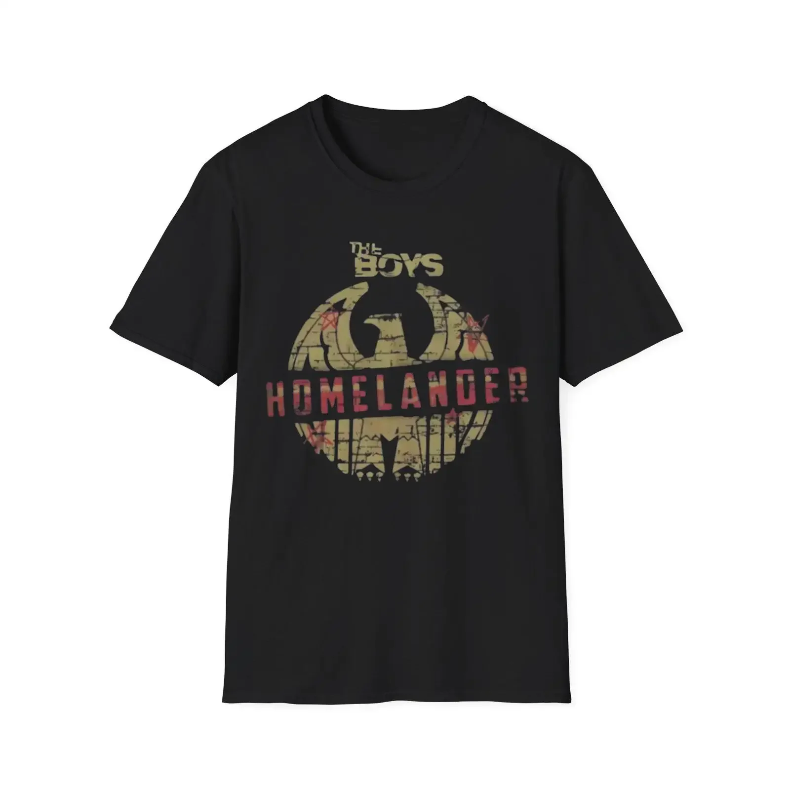 The Boys Homelander Logo T-Shirt TV-Show Vintage gewaschen Stilvoll Weich Vielseitig Modisch Unisex Grafik Atmungsaktiv Lässig Herren