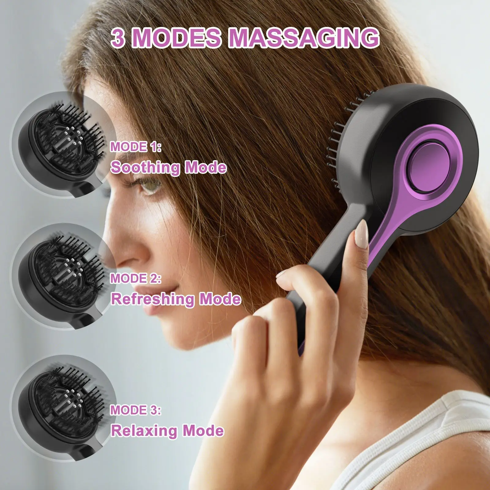 Handheld Electric Head Massage Comb Essential Oil Red Light Scalp Massage IPX7Waterproof Electric Muscle Relaxation Massage Gift