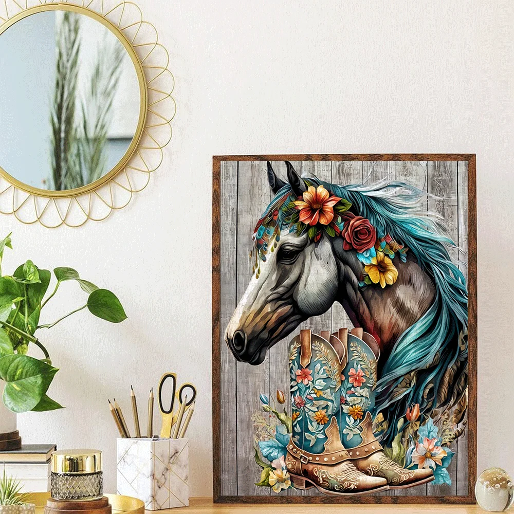 จิ๊กซอว์รูปม้าและดอกไม้ 1,000 ชิ้น - ของเล่นจิ๊กซอว์กระดาษขนาดใหญ่สำหรับผู้ใหญ่ เกมครอบครัวแบบอินเทอร์แอคทีฟเพื่อความเพลิดเพลิน ของตกแต่งบ้าน DIY