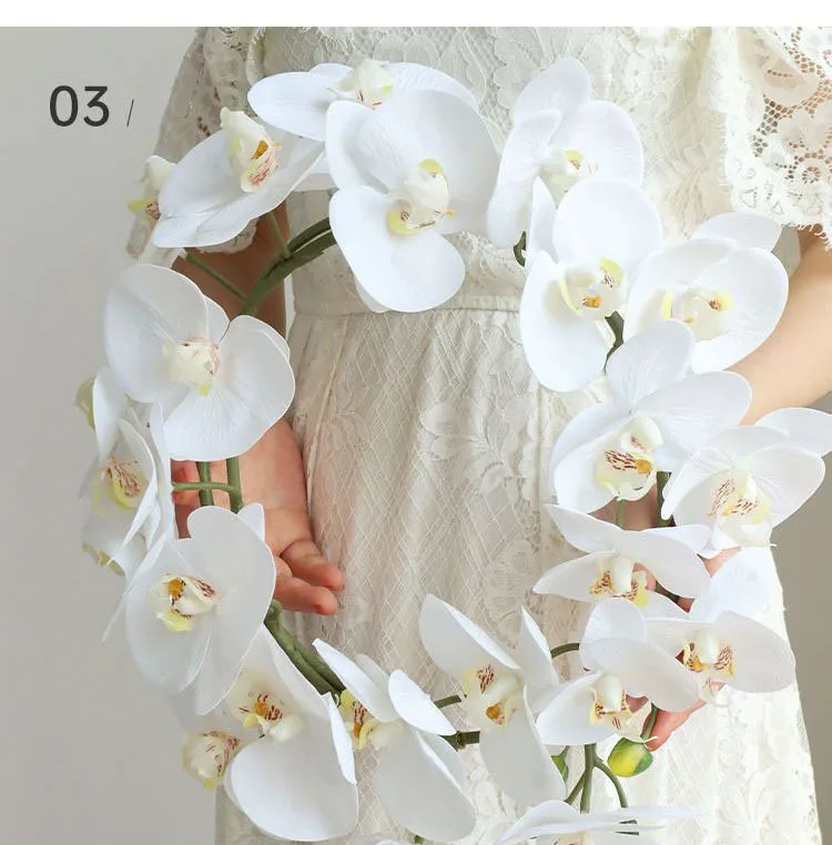 150cm Große Künstliche Phalaenopsis-Blumen, Realistische Schmetterlingsorchidee, Hochzeitsdekoration, Landschaftsgestaltung, Party, Heimdekoration, Blumenkopfschmuck, Kranz – Detail 9