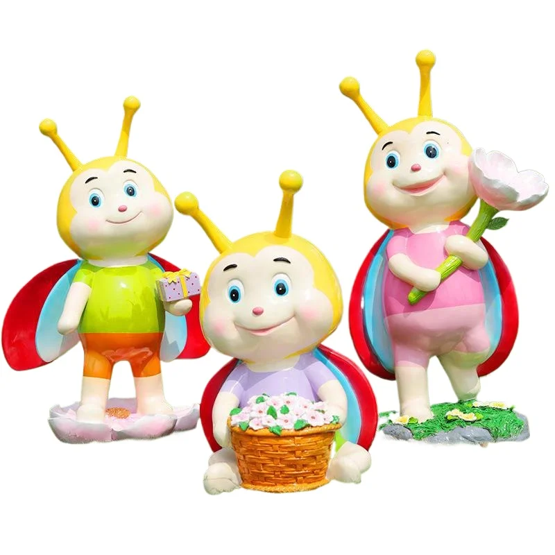 

Cartoon ladybug sculpture beetle fiberglass cute garden landscape garden courtyard real estate community