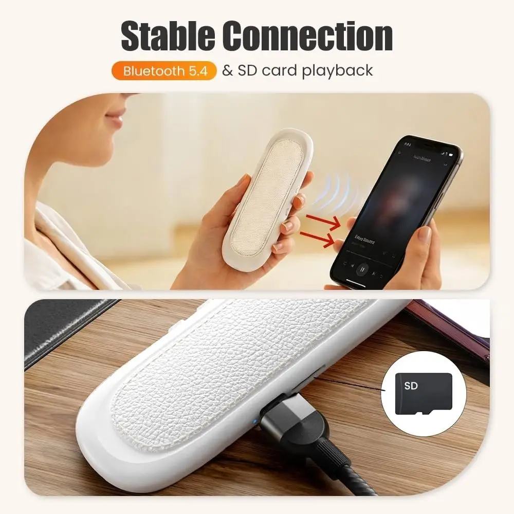 

Bluetooth 5.4 Under Pillow Speakers Noise Reduction Timed Shutdown Bone Conduction Speaker Rechargeable White Noise