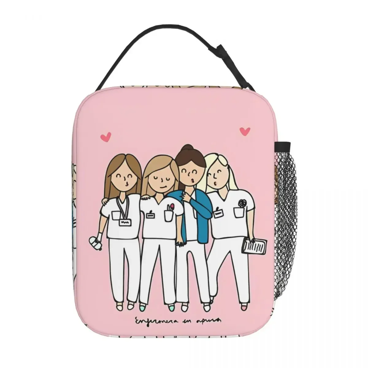 Medical Students Lunch Bag Enfermera En Apuros Travel Lunch Box For Child Vintage Thermal Lunch Bags Oxford Portable Cooler Bag