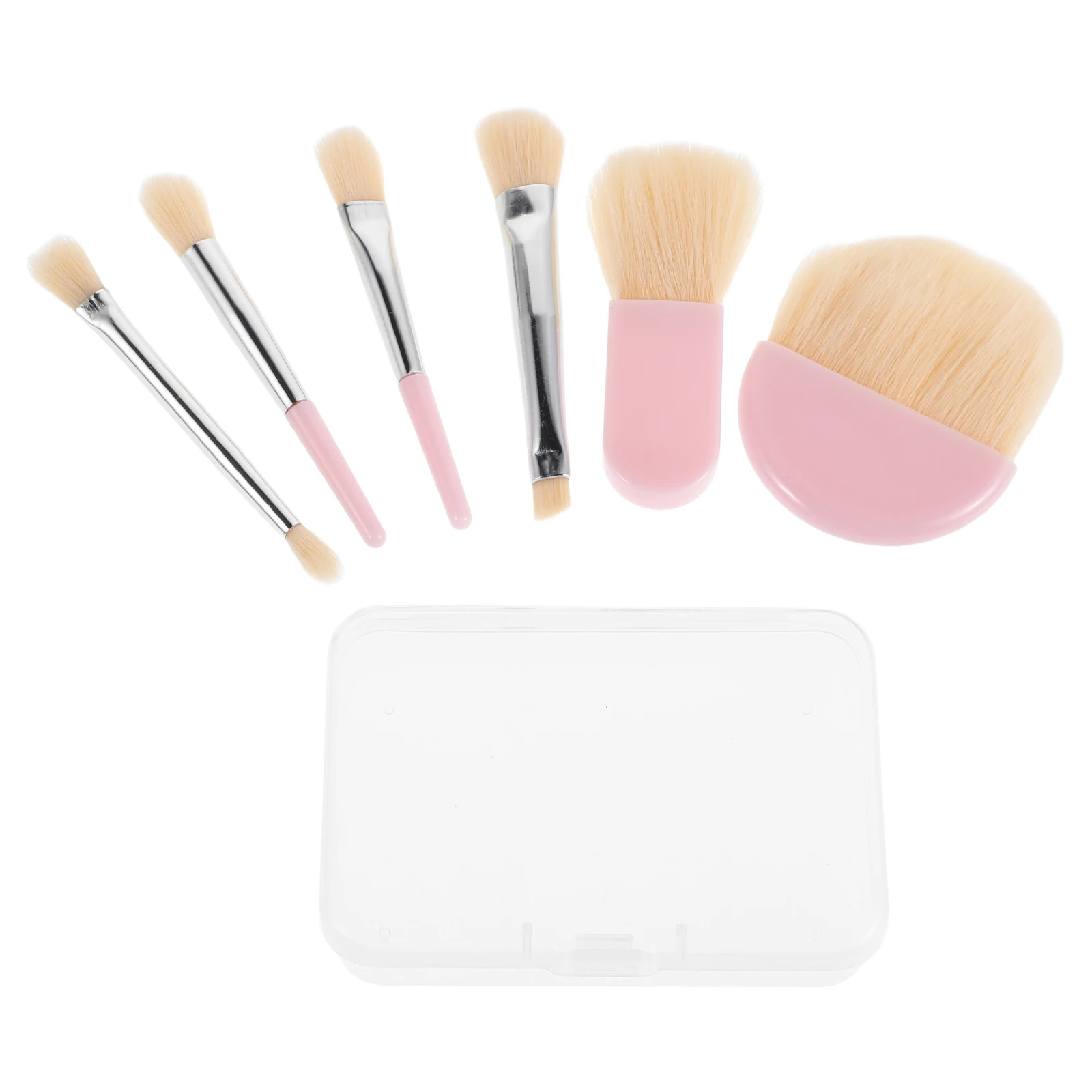 

Mini Makeup Brush Set Portable Travel Size for Women Soft Material Beauty Tool Eyeshadow Blush Foundation Storage Box
