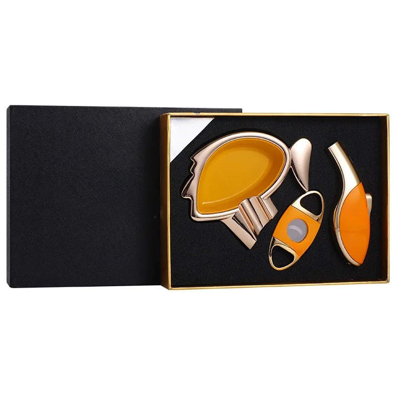 Premium Cigarette Set, Zinc Alloy, Cigar Scissors, Ashtray, 50th Anniversary Edition