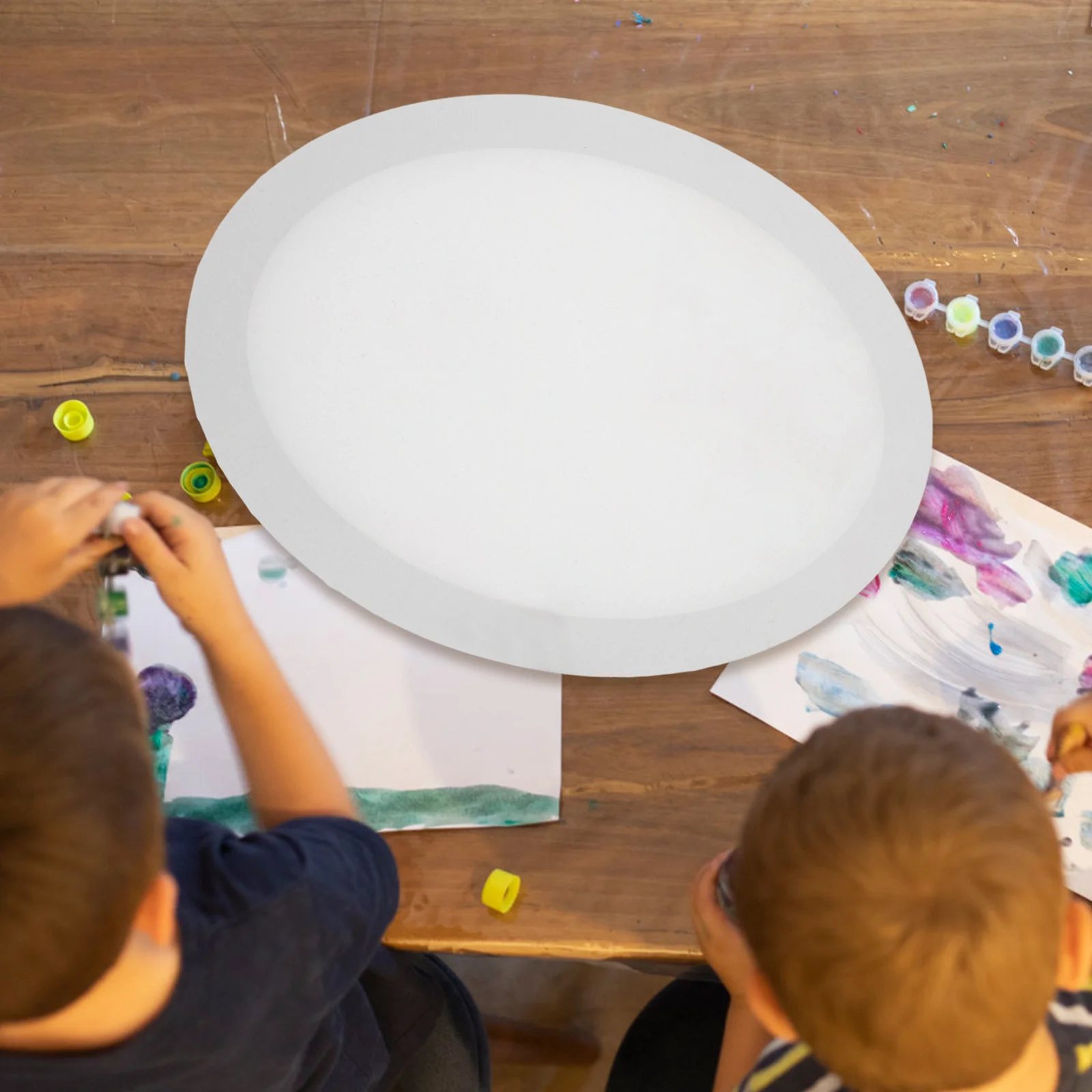 กรอบภาพวาดสีน้ำมัน 2 ชิ้น ขนาด 30x40 ซม. รูปทรงวงรี สีขาว สำหรับงานอะคริลิก เทมเพรา งานศิลปะ DIY นักเรียน วาดภาพ บนผ้าฝ้าย