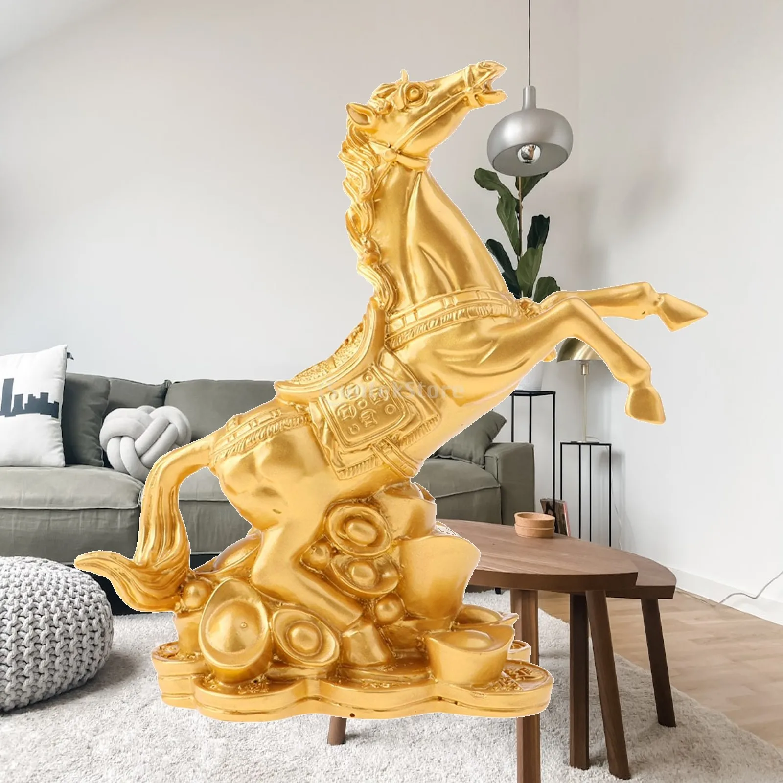 Horse Statue Resin Decorative Sculpture Figurine Artwork for Home Office Bookshelf Entrance Housewarming Gift