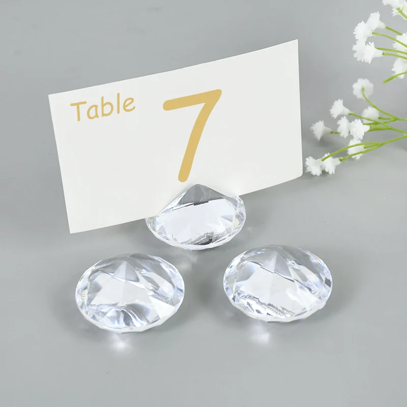 5pcs Diamond Table Number Holder Wedding Centerpiece Decoation Placecard Holder Bridal Shower Birthday Party Anniversary Decor