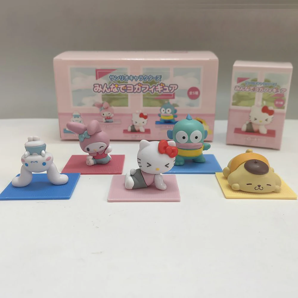 

Sanrio 5 см фигурка Hello Kitty Kuromi Cinnamoroll Melody PomPomPurin аниме кукла Kawaii рождественские подарки для девочек и детей