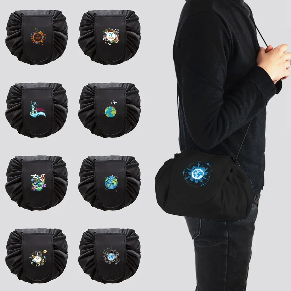 

Drawstring Cosmetic Bag Women Travel Makeup Bag Organizer Make Cosmetic Bag Travel Print Storage Pouch Toiletry Case Beauty Box