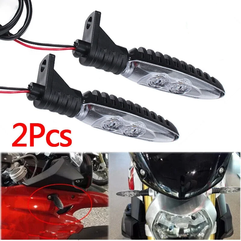 

2Pcs For BMW S1000RR R1200GS F800 Motorcycle Front Led Turn Signal Indicator Light ABS Plastic Housing PC Lens Accessories