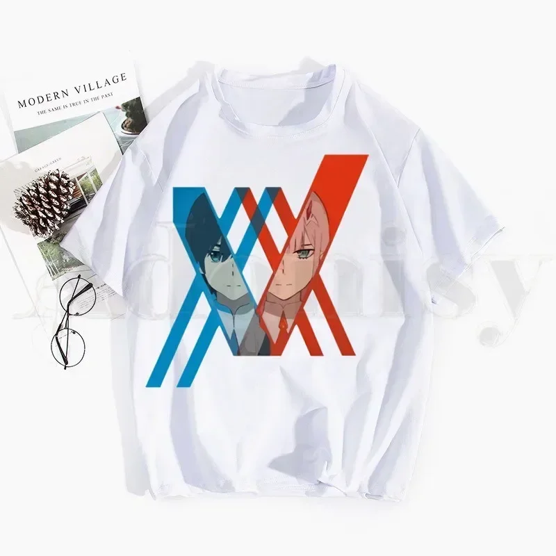 

Darling In The FranXX Zero Two Arigatou 02 Anime T Shirts Tops Tees MenMan Short Sleeve Casual T Shirt Streetwear Funny