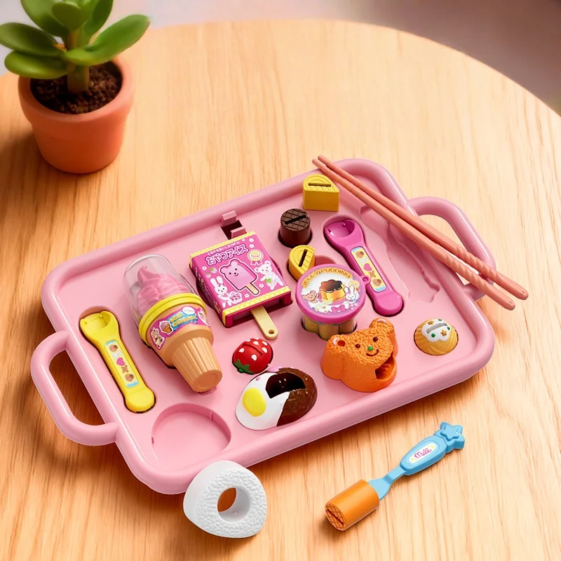 創造的なミニチュアフードキッチンおもちゃ、アイスクリームケーキDIY楽しいディナープレートセット、ごっこ遊びおもちゃ、男の子女の子の誕生日プレゼント