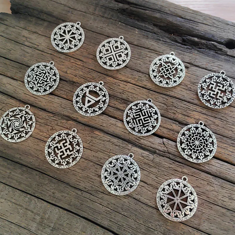 12pc Valkyrie Pendant Pagan Amulet Slavic symbol warrior talisman pendant norse Occult jewelry Germanic men necklace