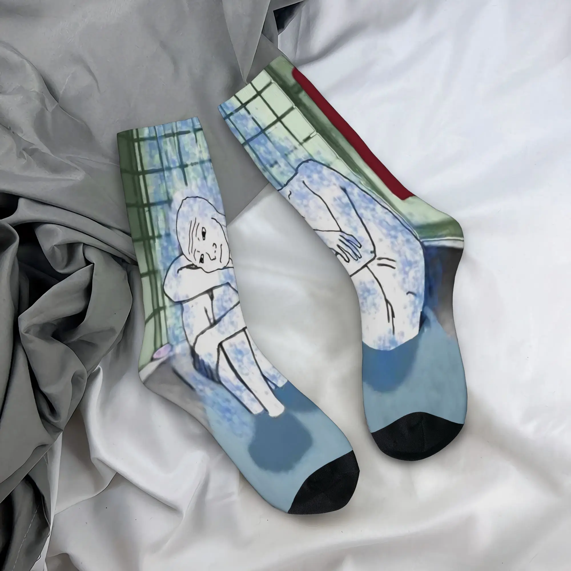 Men Women Wojak Soyjak Chudjak Chud  Socks Cotton Funny Happy  Socks Harajuku Merchandise Middle Tube Socks Little Small Gifts