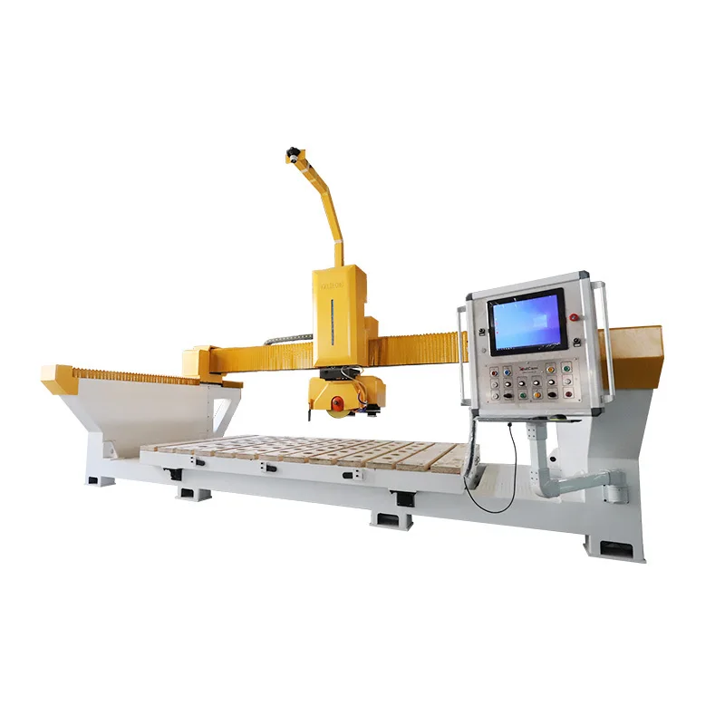 Stone Cnc Router Bridge Saw 5 Axis 4Th Axes Marble Granite Tile Kitchen Countertop Polishing Cutting Hines