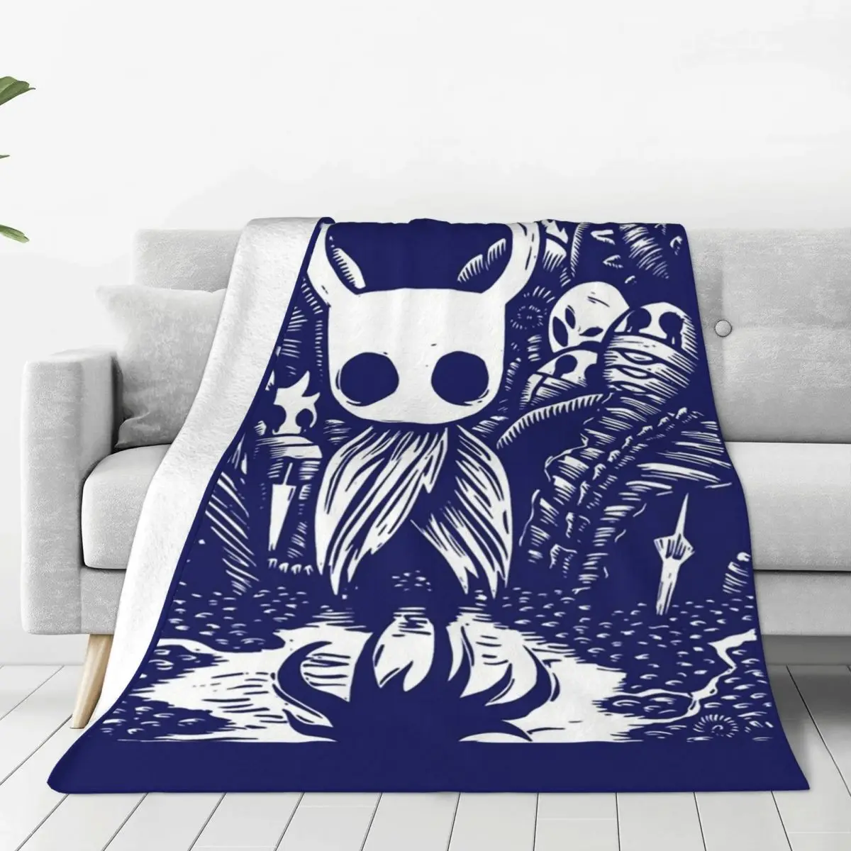 Ghost Knight Graphic Hollow Knight Game Blankets Fleece Sofa Throw Blankets For Couch Bedding Outdoor Throws Bedspread Quilt