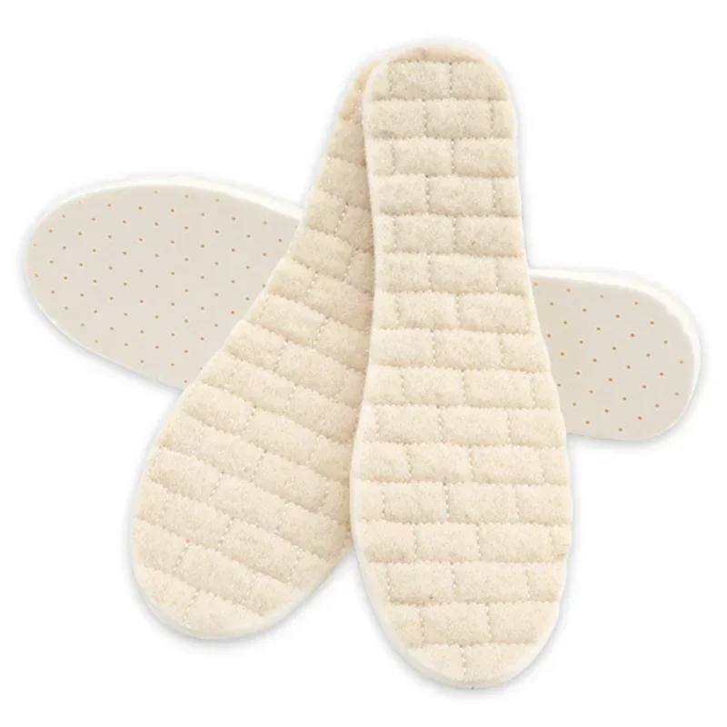 Woll-Latex-Einlegesohle für Schuhe, weiche Plantarfasziitis-Einlegesohlen für Füße, bequem, warme Schneestiefel, Schuheinlagen, Heizschuhpolster