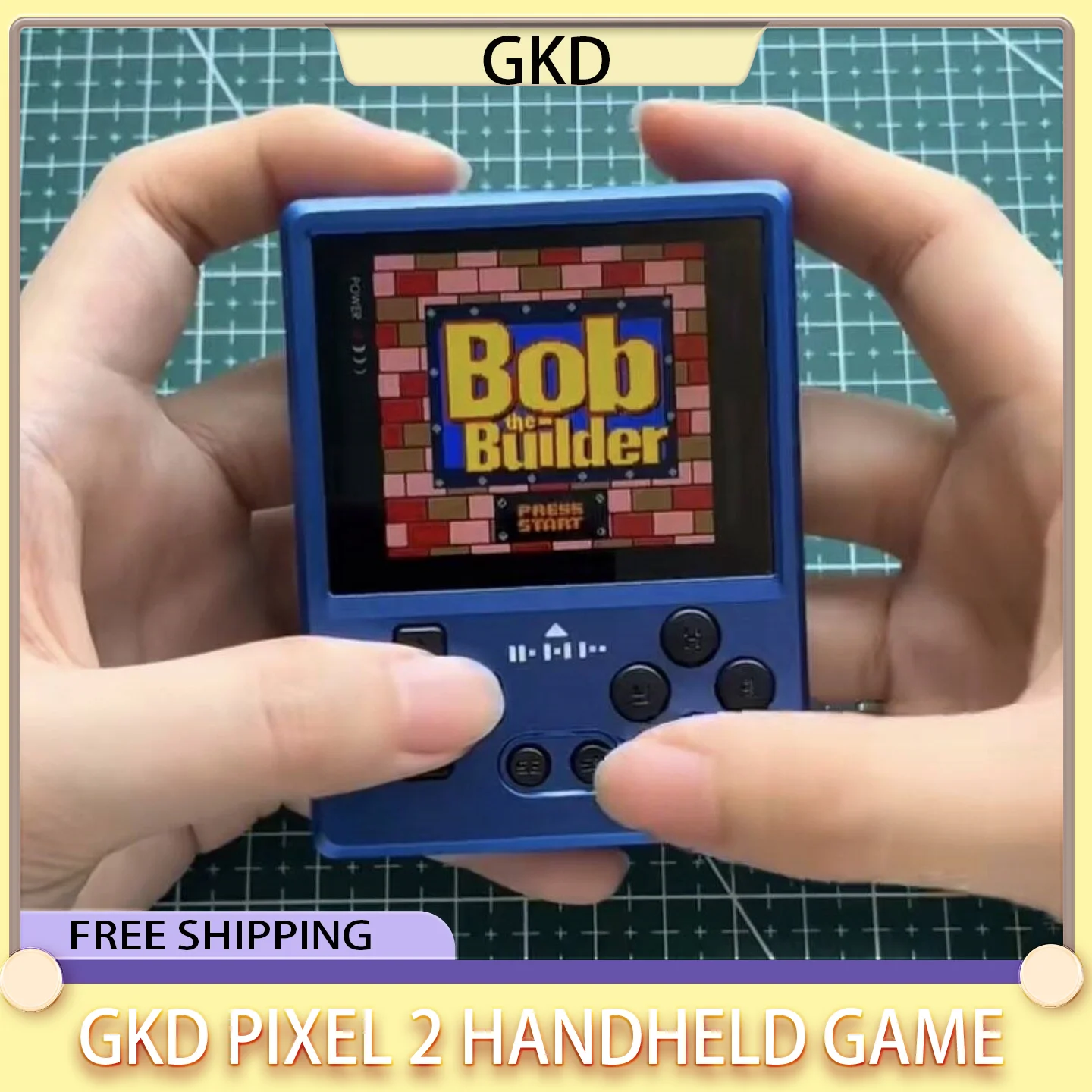 GKD Pixel 2 Handheld Game Console 2.4-Inch Retro Nostalgia New Portable Game Controller Arcade Game Full Metal Body Cnc Custom