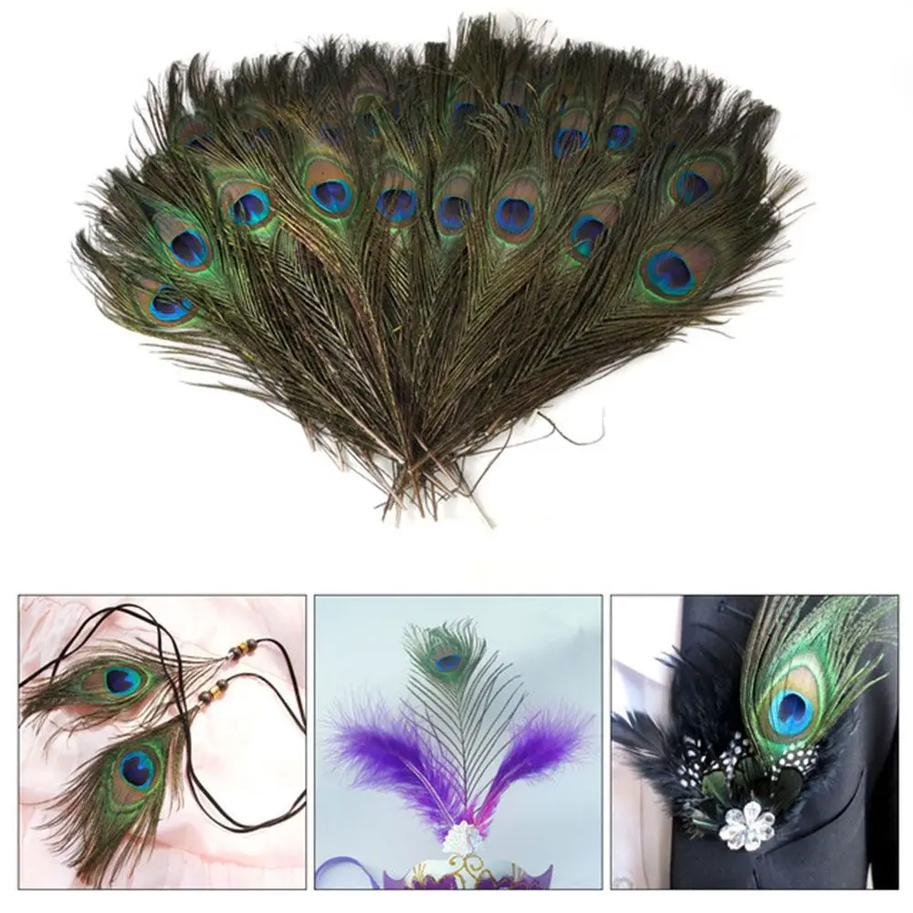 

Decoration Clothes Decals for Bouquet Wedding Parties Peacock Eye Feathers Tail Artwork Ornaments Natural Plume DIY Party Decor