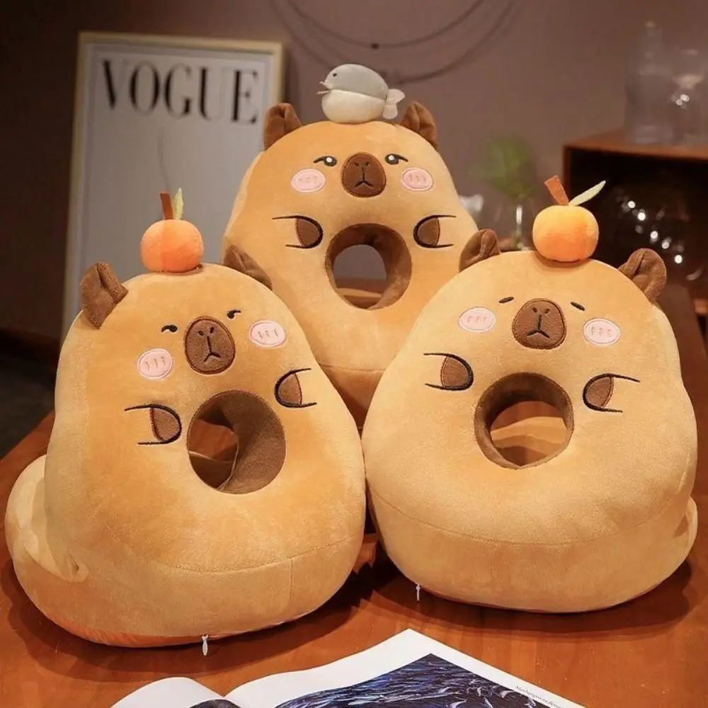 

Double-sided Capybara Office Nap Pillow Super Soft Keep Warm Hand Warmer Pillow Plush&Ice Silk Stuffed Capybara Neck Pillow