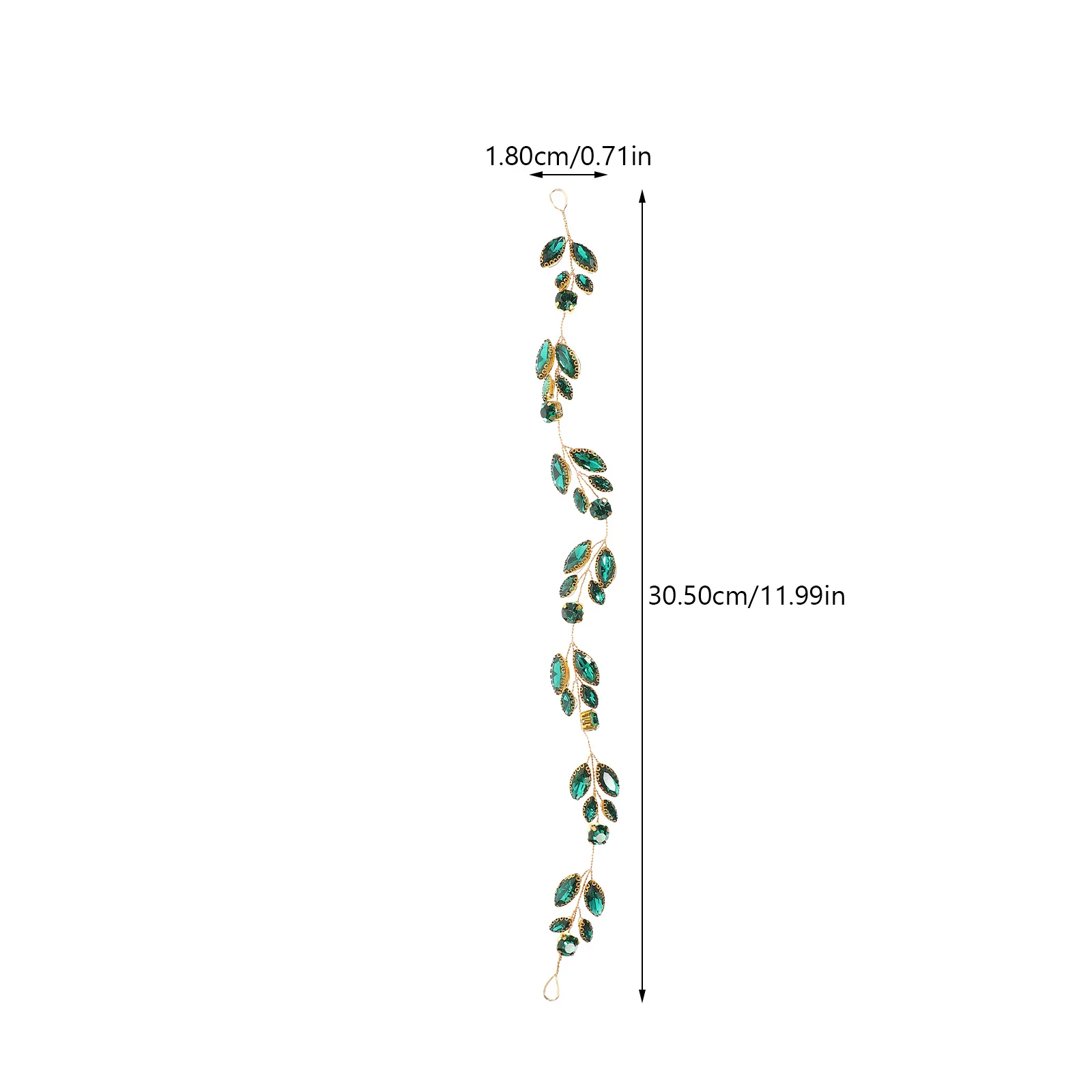 عصابة رأس معدنية لحفلات الزفاف باللون الأخضر، غطاء رأس رائع لحفلات الزفاف، غطاء رأس على شكل سلسلة لإكسسوارات شعر الزفاف والعروس #4