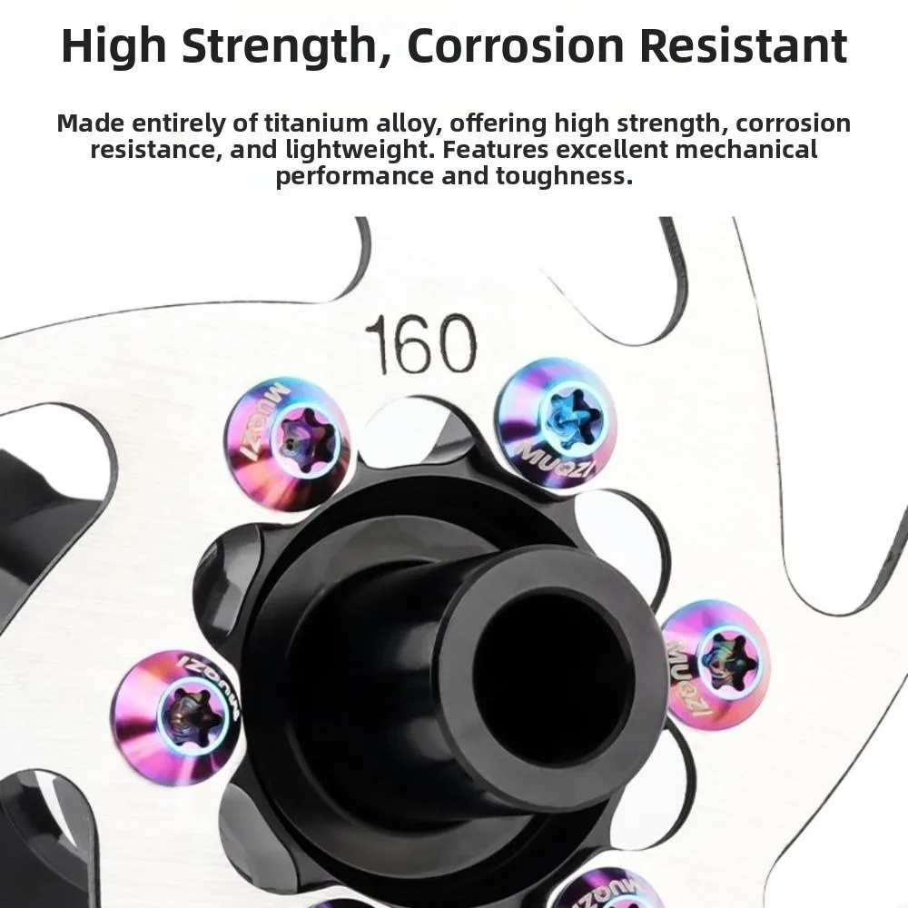 6 шт. титановые болты ротора дискового тормоза велосипеда T25 Torx крепежные винты велосипедный винт M5 тормозного диска прочный сверхлегкий