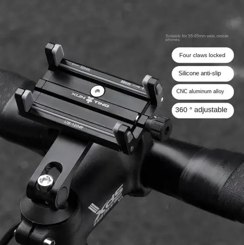 Xunting вращающийся на 360 ° держатель телефона для электрического велосипеда алюминиевый сплав Противоскользящий кронштейн
