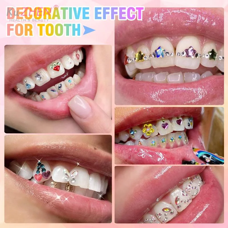 1 Set Sequins Dental Tooth Gems Crystal Diamond Heart Round Shaped Ornament Diy Tools Various Shapes Color Teeth Jewelry Denture