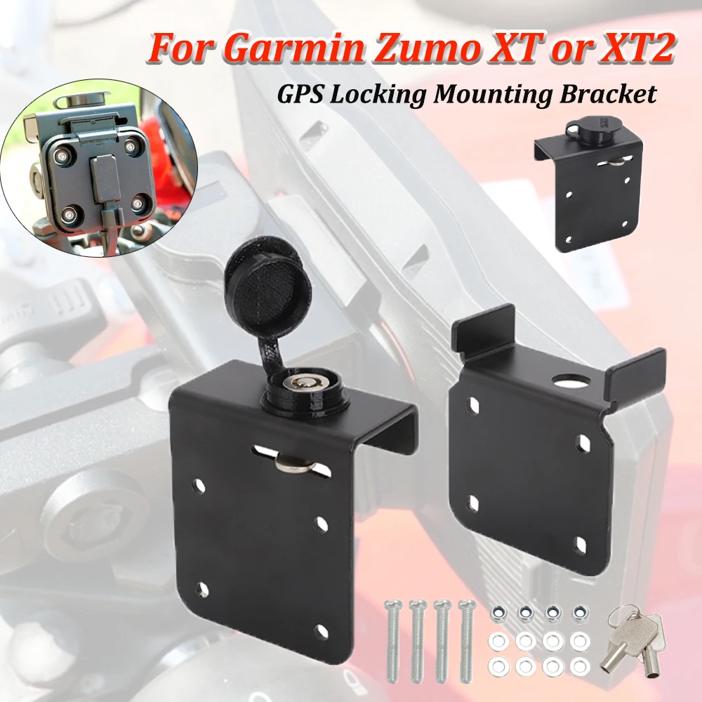 Soporte de aluminio para navegación GPS, Kit de bloqueo, soporte de montaje de bloqueo, accesorios de motocicleta para Garmin Zumo XT o XT2
