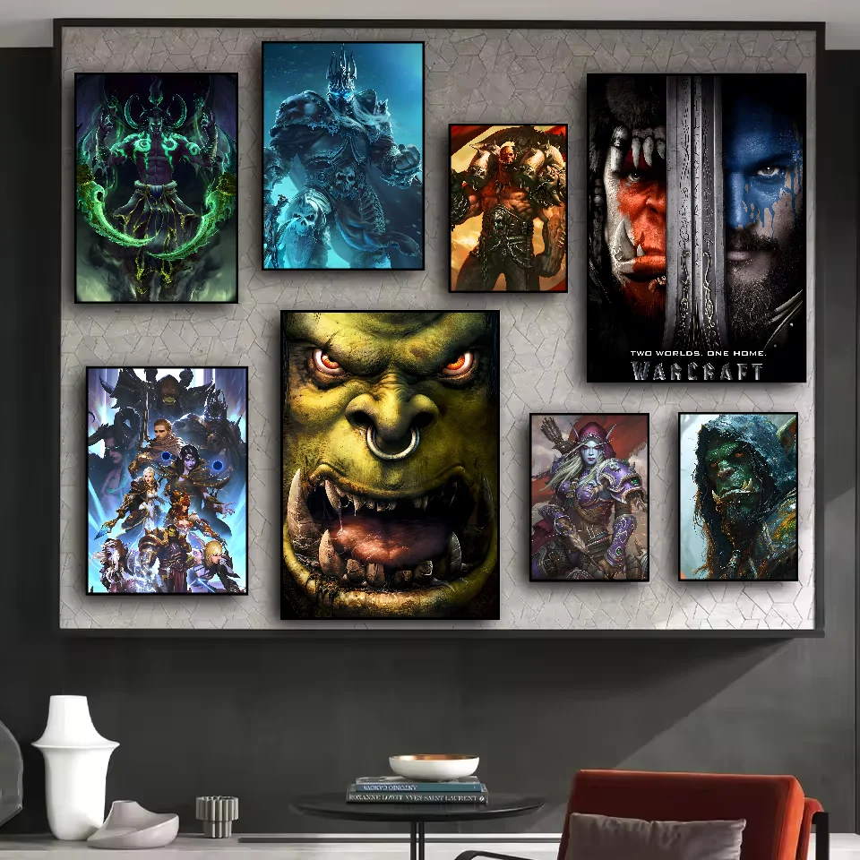 

World of W-Warcrafts anime game Poster HD art sticky wall waterproof home living room bedroom bar aesthetic decoration