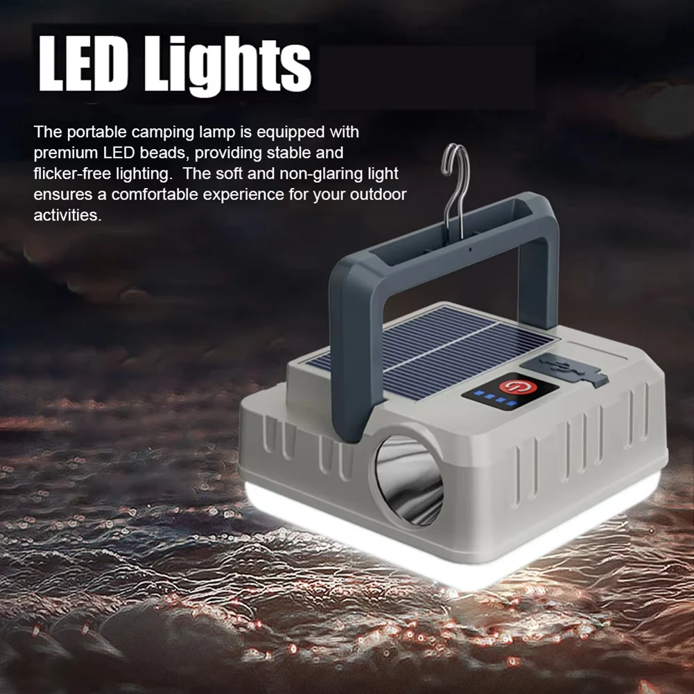 NEUE Tragbare Solar Camping Licht Multifunktionale Campingplatz Laterne Wasserdichte Taschenlampe Power Bank Funktionen