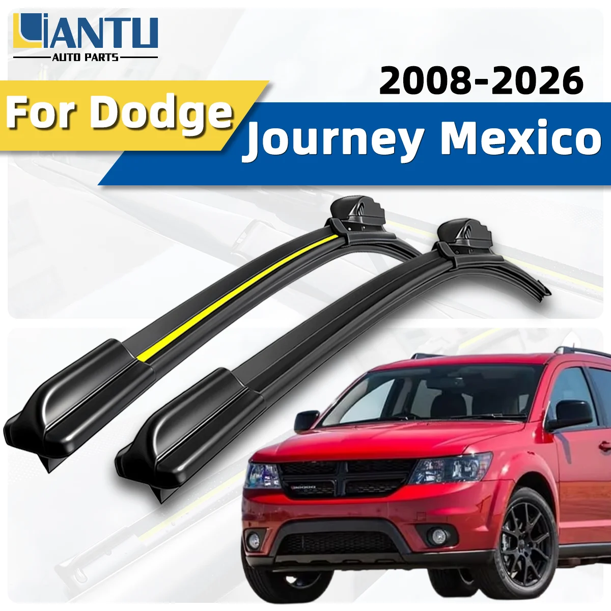 

2pcs Front Windshield Wiper Fit For Dodge Journey Mexico 2008-2026 Car Wipers Blade Premium Accessorie Long Lasting Streak Free