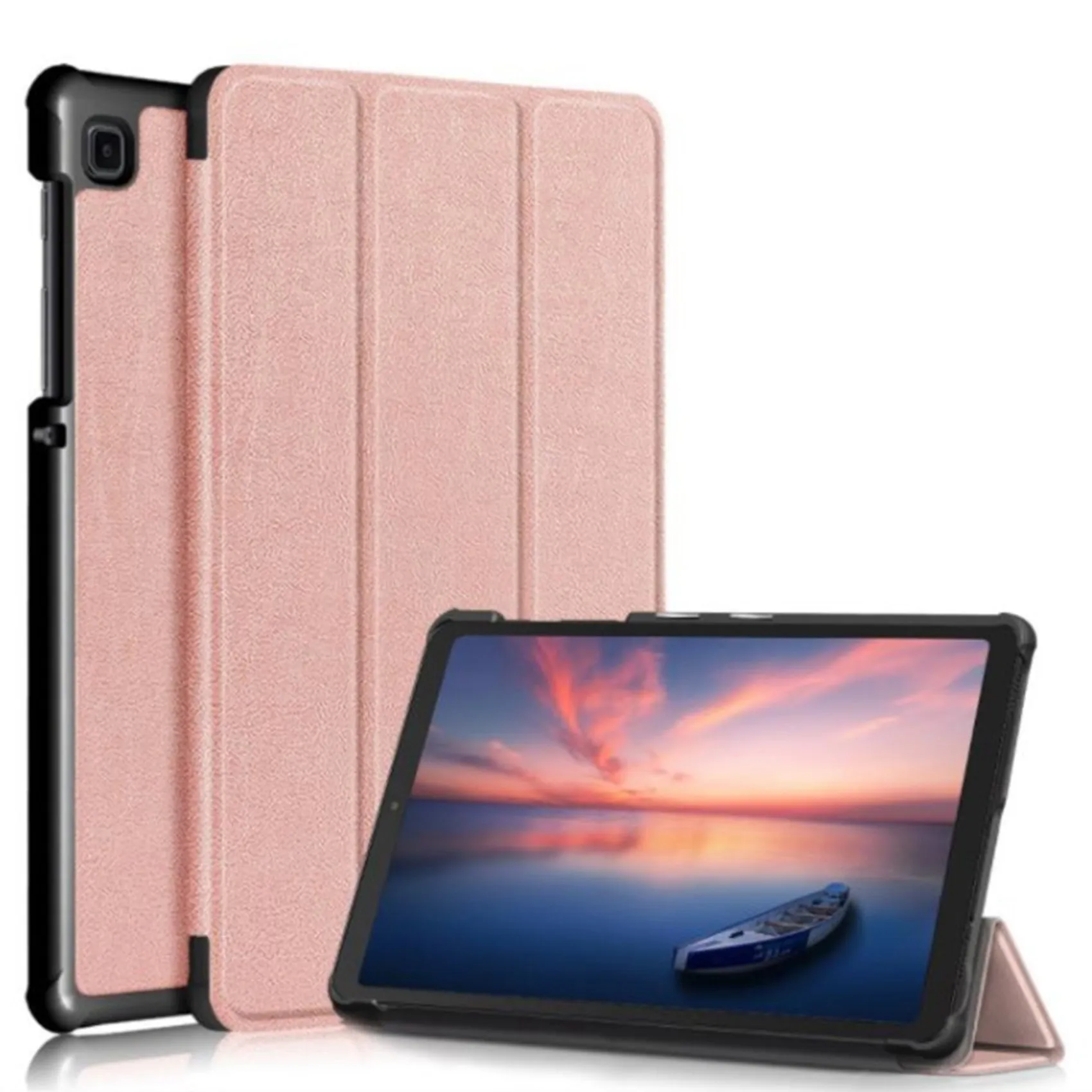 for Samsung Galaxy Tab A7 Lite 8.7 Inch 2021 Protective Case (Sm-T220/Sm-T225) Tri-Fold Bracket Protection Rose