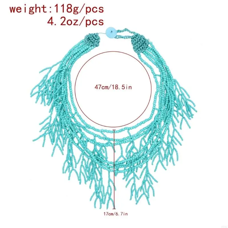 39bc handstrung multistrand colar contas gargantilha colar neckwear jóias perfeito para feminino festival música diária