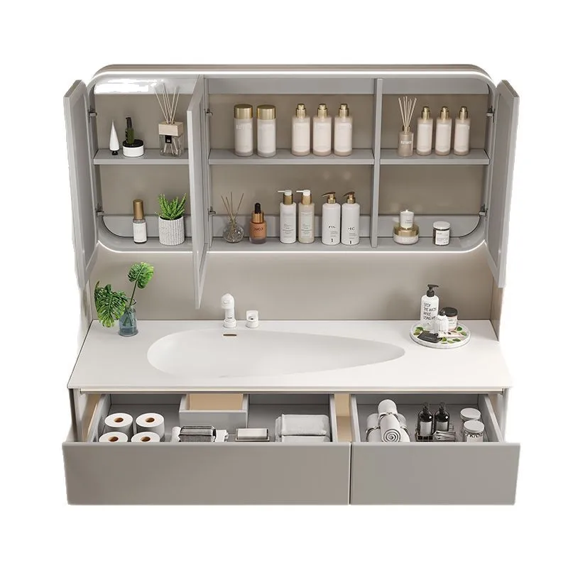 

Современный простой шкаф для ванной комнаты из цельного дерева Corian, встроенная раковина, шкаф для ванной комнаты, шкаф для умывальника, комбинированный шкаф для мытья ветра в отеле