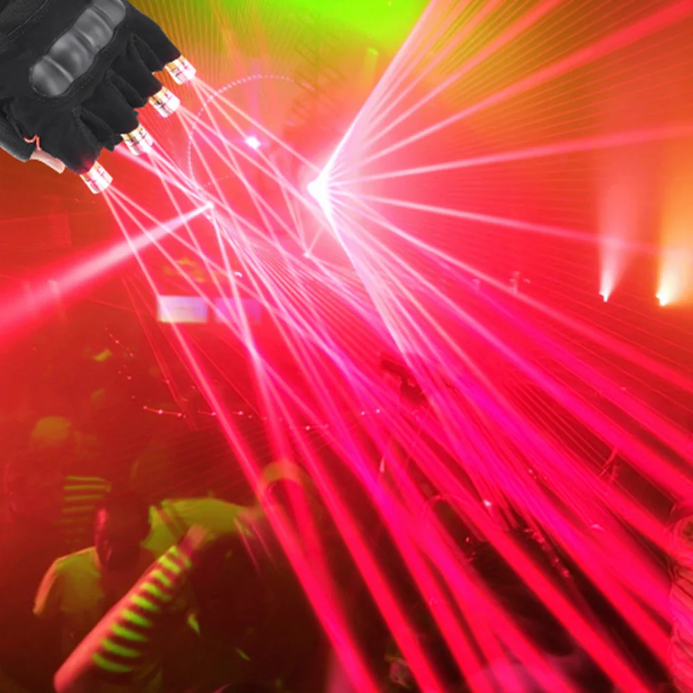 650nm 100mw Purple Red  Laser Gloves Performance Props Hip-Hop Party DJ Stage Lighting