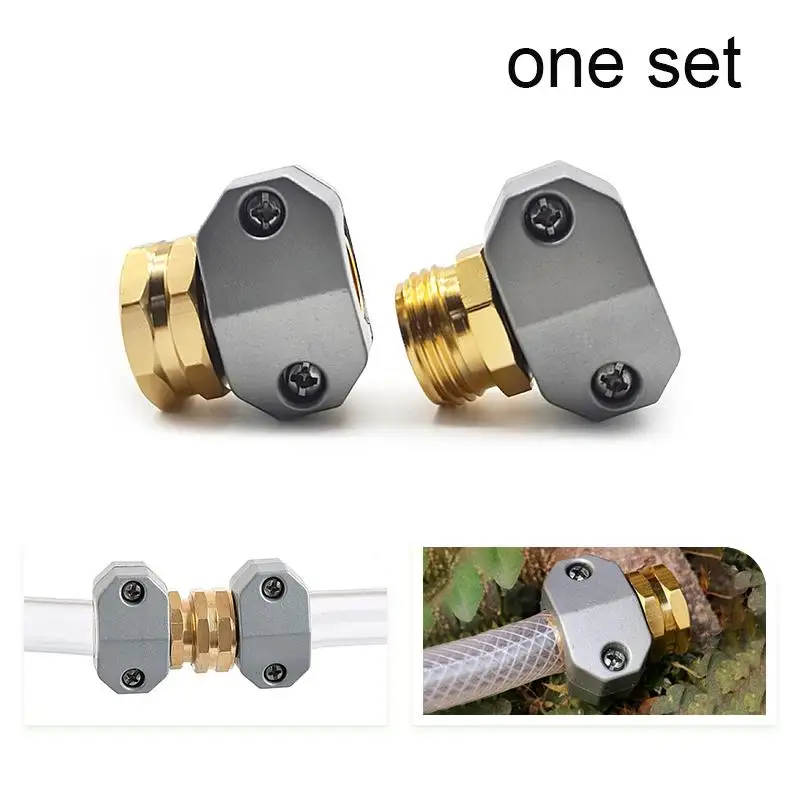 Garden Hose Connector Set Zinc Aluminum 58 34 Inch Durable Repair Kit Male Female Adapter for Water Pipe Outdoor Activities